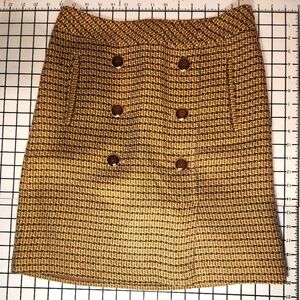 Ann Taylor Skirt Gold and Brown Tweed.
